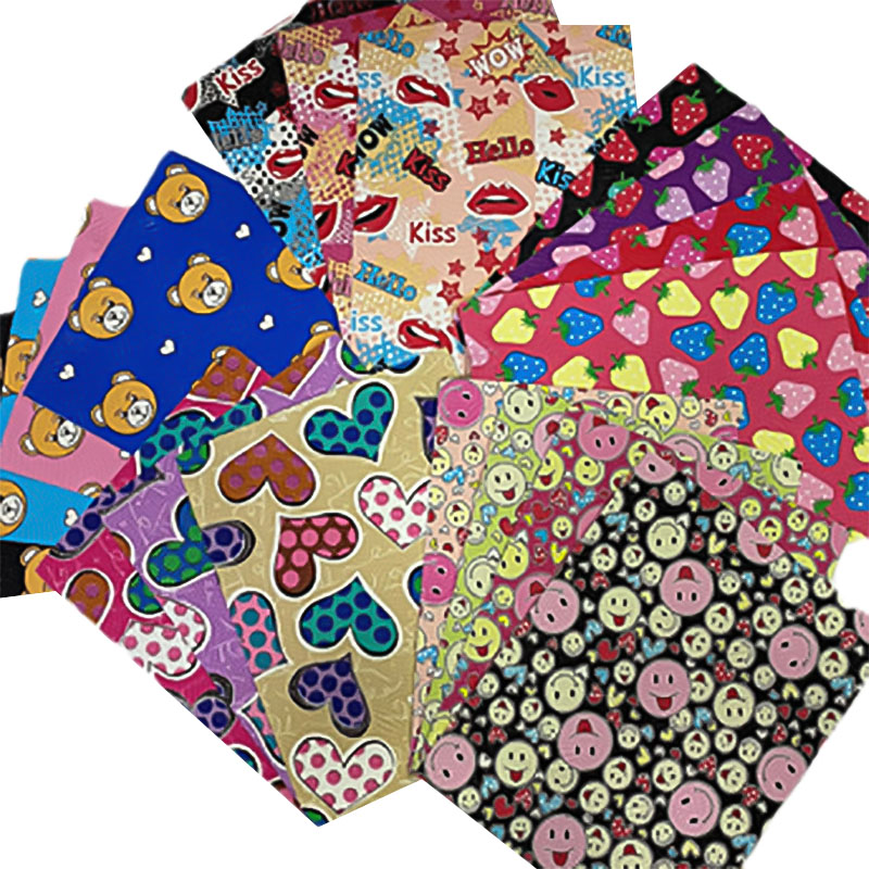 ব্যাগের জন্য রঙিন মুদ্রিত কৃত্রিম চামড়া