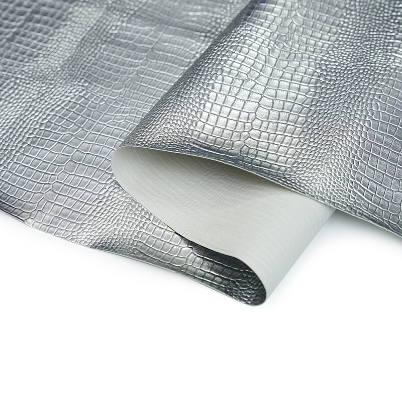 ব্যাগের জন্য সিলভার ধাতব কৃত্রিম চামড়া